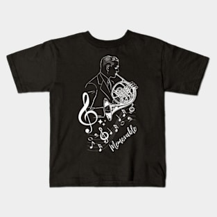 French Horn Player Kids T-Shirt